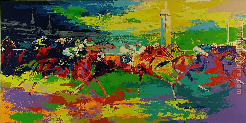 Kentucky Derby painting - Leroy Neiman Kentucky Derby art painting